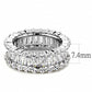 3W1531 - Rhodium Brass Ring with AAA Grade CZ  in Clear-1