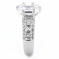 3W1532 - Rhodium Brass Ring with AAA Grade CZ  in Clear-3