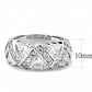 3W1533 - Rhodium Brass Ring with AAA Grade CZ  in Clear-1