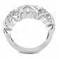 3W1533 - Rhodium Brass Ring with AAA Grade CZ  in Clear-2