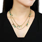3W1537 - Gold Brass Necklace with Synthetic Jade in Emerald-3
