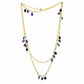3W1538 - Gold Brass Necklace with Semi-Precious Amethyst Crystal in Amethyst-1