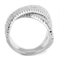 3W1539 - Rhodium Brass Ring with AAA Grade CZ  in Clear-2