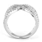 3W1541 - Rhodium Brass Ring with AAA Grade CZ  in Clear-2