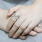 3W1541 - Rhodium Brass Ring with AAA Grade CZ  in Clear-4