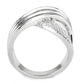 3W1542 - Rhodium Brass Ring with AAA Grade CZ  in Clear-2