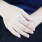 3W1543 - Rhodium Brass Ring with AAA Grade CZ  in Clear-4