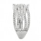 3W1546 - Rhodium Brass Ring with AAA Grade CZ  in Clear-3