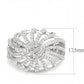 3W1547 - Rhodium Brass Ring with AAA Grade CZ  in Clear-1