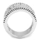 3W1548 - Rhodium Brass Ring with AAA Grade CZ  in Clear-2