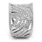 3W1548 - Rhodium Brass Ring with AAA Grade CZ  in Clear-3