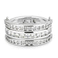 3W1549 - Rhodium Brass Ring with AAA Grade CZ  in Clear-2