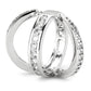 3W1549 - Rhodium Brass Ring with AAA Grade CZ  in Clear-4