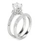 3W1555 - Rhodium Brass Ring with AAA Grade CZ  in Clear-3