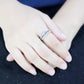3W1555 - Rhodium Brass Ring with AAA Grade CZ  in Clear-4