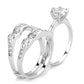 3W1557 - Rhodium Brass Ring with AAA Grade CZ  in Clear-3
