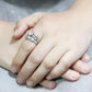 3W1557 - Rhodium Brass Ring with AAA Grade CZ  in Clear-4