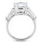 3W1561 - Rhodium Brass Ring with AAA Grade CZ  in Clear-2