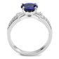 3W1562 - Rhodium Brass Ring with Synthetic Spinel in London Blue-2