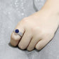 3W1562 - Rhodium Brass Ring with Synthetic Spinel in London Blue-4