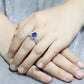 3W1563 - Rhodium Brass Ring with Synthetic Spinel in London Blue-4
