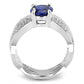 3W1564 - Rhodium Brass Ring with Synthetic Spinel in London Blue-2