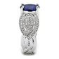 3W1564 - Rhodium Brass Ring with Synthetic Spinel in London Blue-3