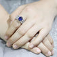 3W1564 - Rhodium Brass Ring with Synthetic Spinel in London Blue-4