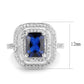 3W1565 - Rhodium Brass Ring with Synthetic Spinel in London Blue-1