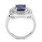 3W1565 - Rhodium Brass Ring with Synthetic Spinel in London Blue-2