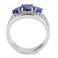 3W1566 - Rhodium Brass Ring with Synthetic Spinel in London Blue-2