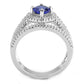 3W1567 - Rhodium Brass Ring with Synthetic Spinel in London Blue-2