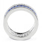 3W1568 - Rhodium Brass Ring with Synthetic Spinel in London Blue-2