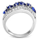 3W1569 - Rhodium Brass Ring with Synthetic Spinel in London Blue-2