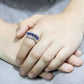 3W1569 - Rhodium Brass Ring with Synthetic Spinel in London Blue-4