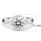 3W1575 - Rhodium Brass Ring with AAA Grade CZ  in Clear-2