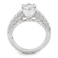3W1576 - Rhodium Brass Ring with AAA Grade CZ  in Clear-3