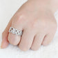 3W1577 - Rhodium Brass Ring with AAA Grade CZ  in Clear-1