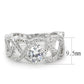 3W1577 - Rhodium Brass Ring with AAA Grade CZ  in Clear-2