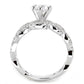 3W1577 - Rhodium Brass Ring with AAA Grade CZ  in Clear-3
