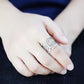 3W1580 - Rhodium Brass Ring with AAA Grade CZ  in Clear-4