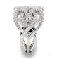 3W1581 - Rhodium Brass Ring with AAA Grade CZ  in Clear-4