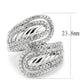 3W1582 - Rhodium Brass Ring with AAA Grade CZ  in Clear-2