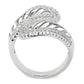 3W1582 - Rhodium Brass Ring with AAA Grade CZ  in Clear-3