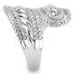 3W1582 - Rhodium Brass Ring with AAA Grade CZ  in Clear-4