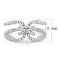 3W1583 - Rhodium Brass Ring with AAA Grade CZ  in Clear-2