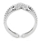 3W1583 - Rhodium Brass Ring with AAA Grade CZ  in Clear-3