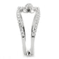 3W1583 - Rhodium Brass Ring with AAA Grade CZ  in Clear-4