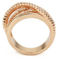 3W1586 - Rose Gold Brass Ring with AAA Grade CZ  in Clear-2