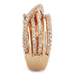 3W1586 - Rose Gold Brass Ring with AAA Grade CZ  in Clear-3